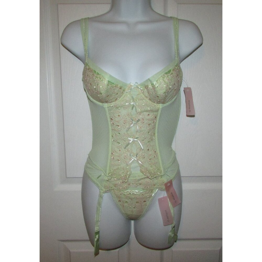 Rene Rofe Sophie B Mint Green 3 Pc Corset Set - NEW